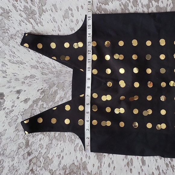 Kate Spade Saturday Shiny Dot Metallic Black Gold Polka Dress Sz4 - Picture 4 of 9